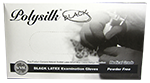 Polysilk Black Powder Free Latex Gloves - Large